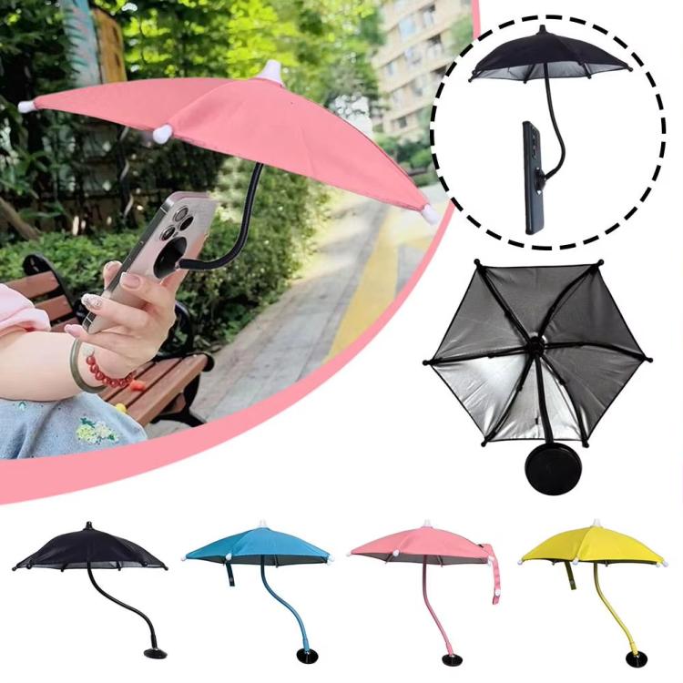 Magnetic Phone Mini Sun Protection Umbrella Parasol Diameter 9.4 inch, Metal Hose 8.3 inch