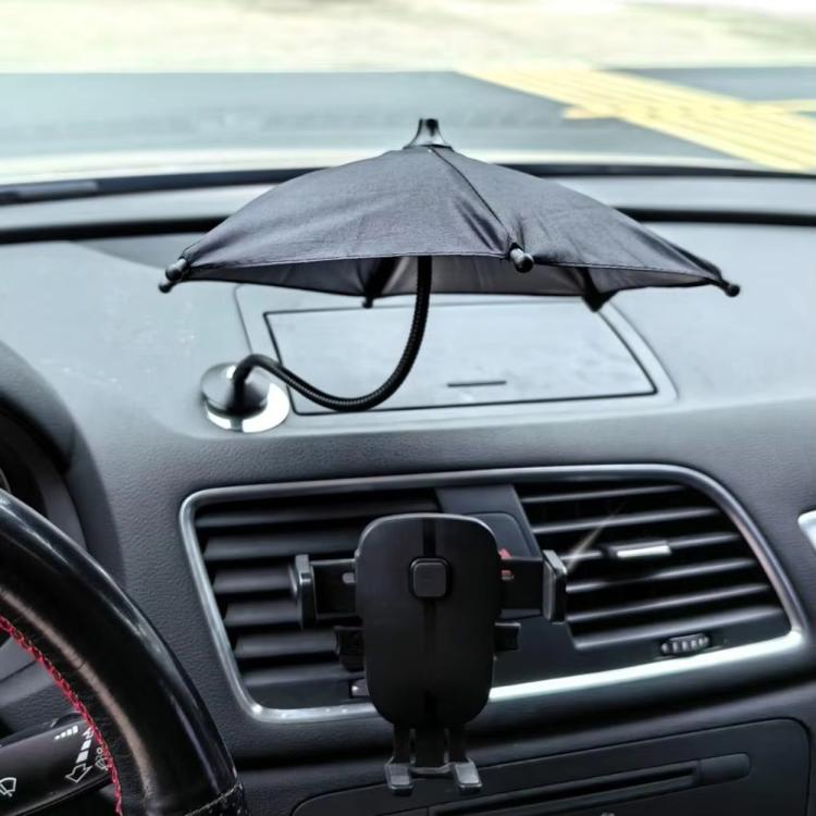 Magnetic Phone Mini Sun Protection Umbrella Parasol Diameter 9.4 inch, Metal Hose 8.3 inch