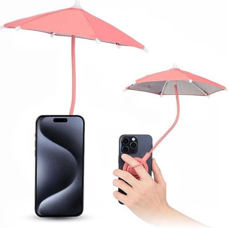 Magnetic Phone Mini Umbrella Waterproof Sunshade With Finger Ring