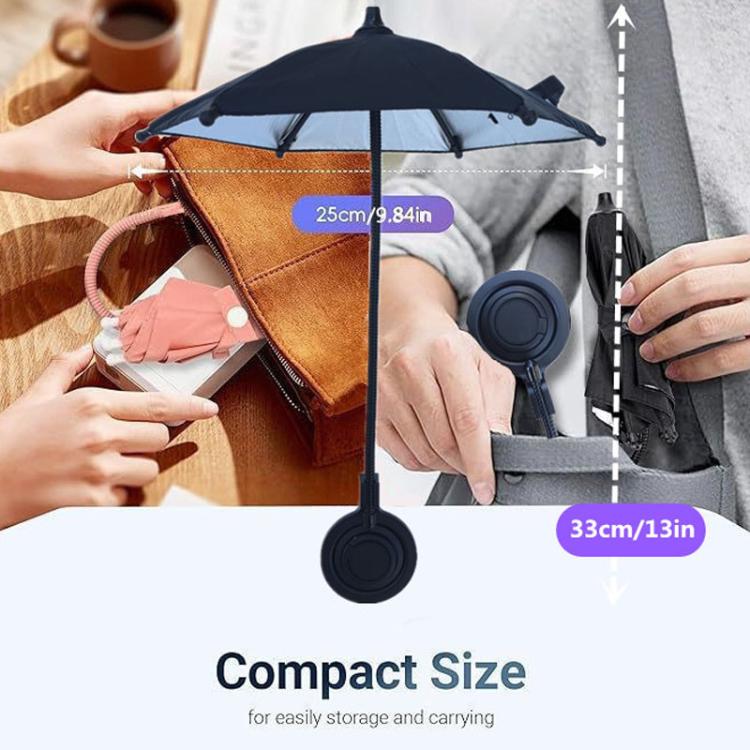 Magnetic Phone Mini Umbrella Waterproof Sunshade With Finger Ring
