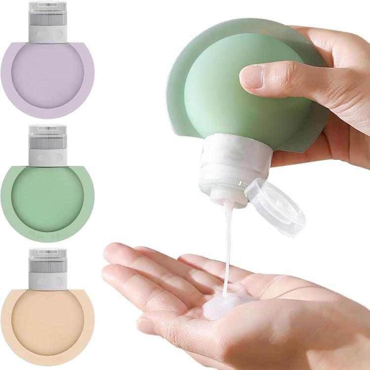 3pcs /Pack 60ML Silicone Bottle Lotion Container Squeeze Refillable Travelling Cream Shampoo Container