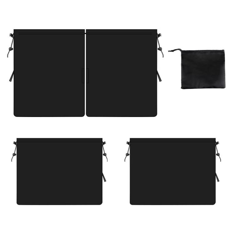 5pcs / Set Car Rear Side Blackout Sunshade Curtains Automobile Privacy Sunshade - Black