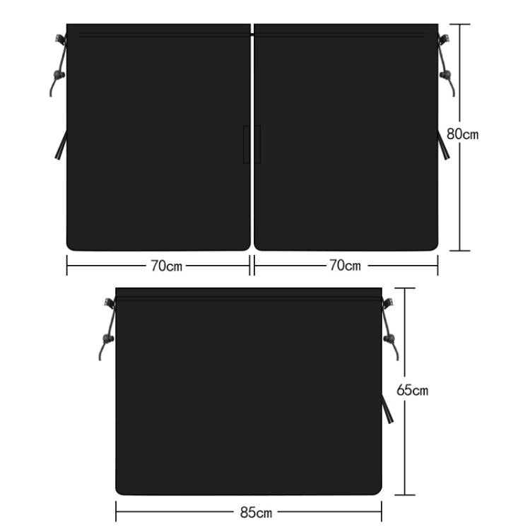 5pcs / Set Car Rear Side Blackout Sunshade Curtains Automobile Privacy Sunshade - Black