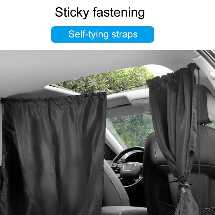 5pcs / Set Car Rear Side Blackout Sunshade Curtains Automobile Privacy Sunshade - Black