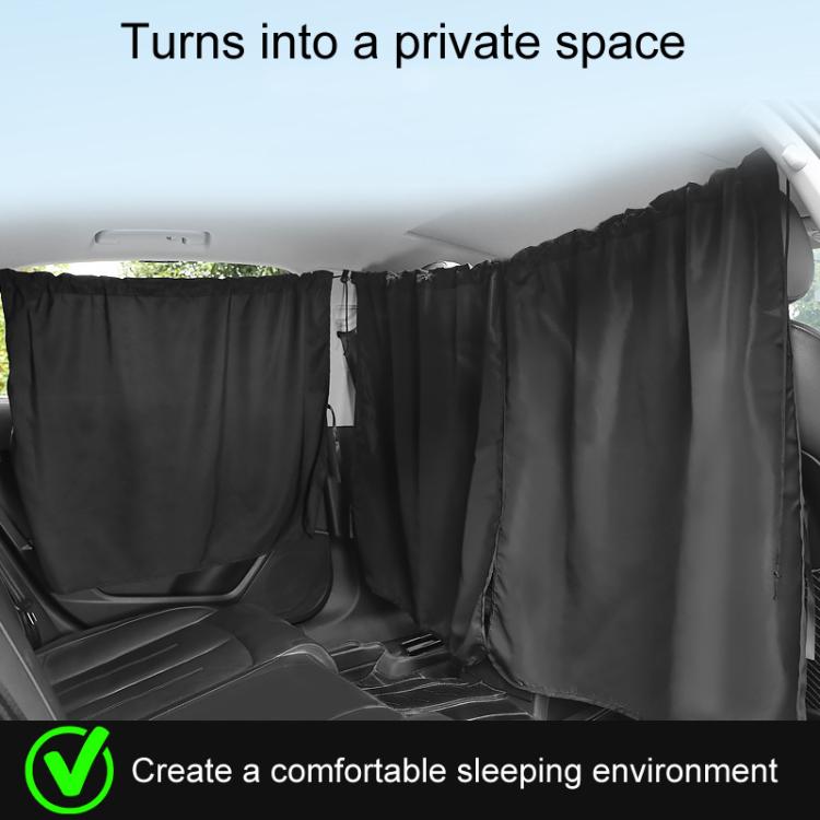 5pcs / Set Car Rear Side Blackout Sunshade Curtains Automobile Privacy Sunshade - Black