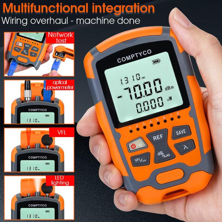 4 In 1 Mini Optical Power Meter Red Light Integrated Machine Portable Power Test Equipment, Model: M50 20mw
