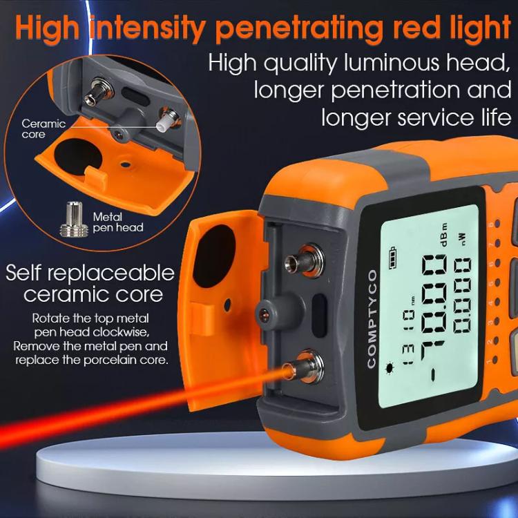4 In 1 Mini Optical Power Meter Red Light Integrated Machine Portable Power Test Equipment, Model: M70 30mw