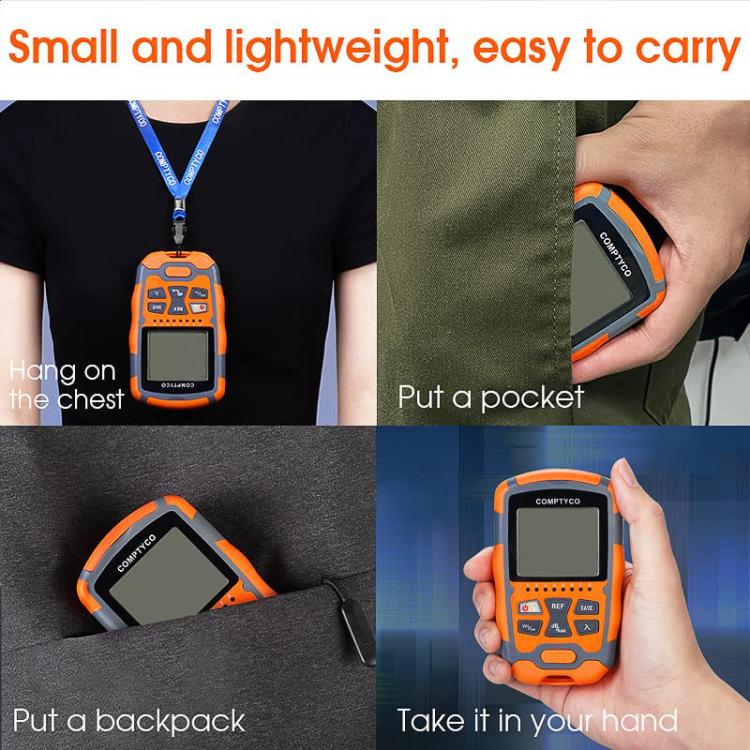 4 In 1 Mini Optical Power Meter Red Light Integrated Machine Portable Power Test Equipment, Model: M70 15mw