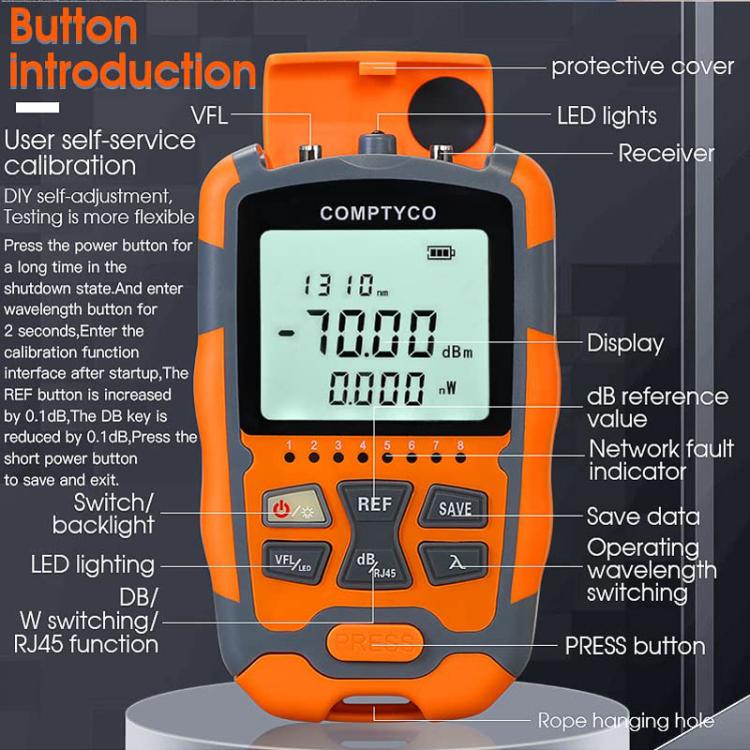 4 In 1 Mini Optical Power Meter Red Light Integrated Machine Portable Power Test Equipment, Model: M50 15mw