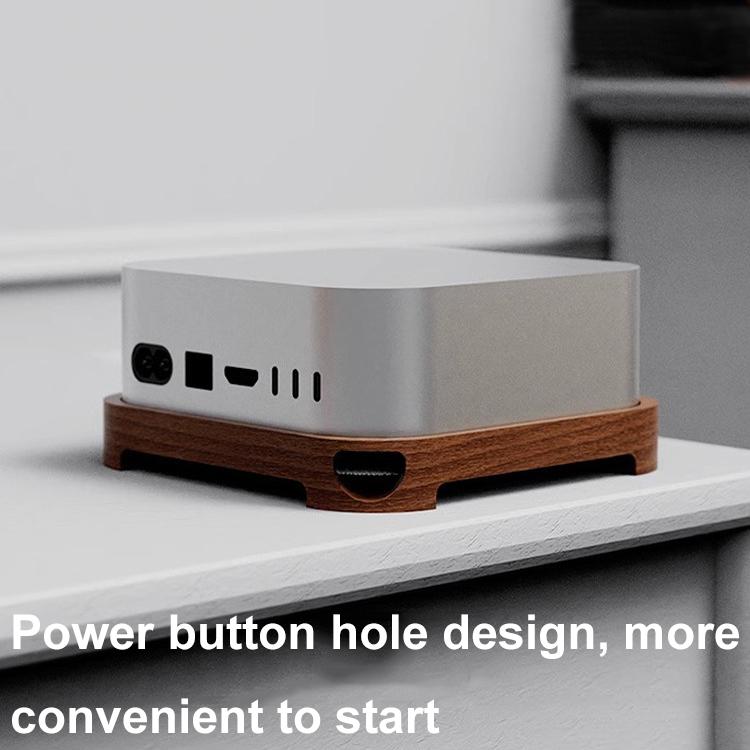 For MAC Mini M4 Wooden Desktop Host Bracket Base Heat Dissipation Rack, Spec: Walnut