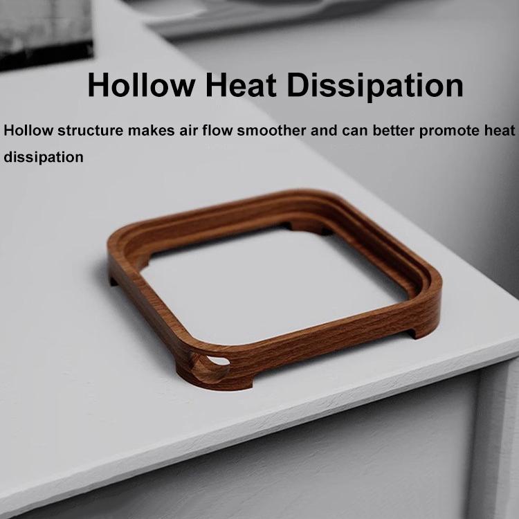 For MAC Mini M4 Wooden Desktop Host Bracket Base Heat Dissipation Rack, Spec: Walnut