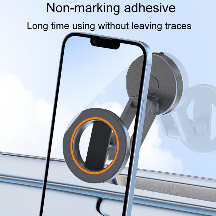 JK-319 Universal Foldable Car Cell Phone Holder Car Dashboard Rotating Magnetic Navigation Mount - Black
