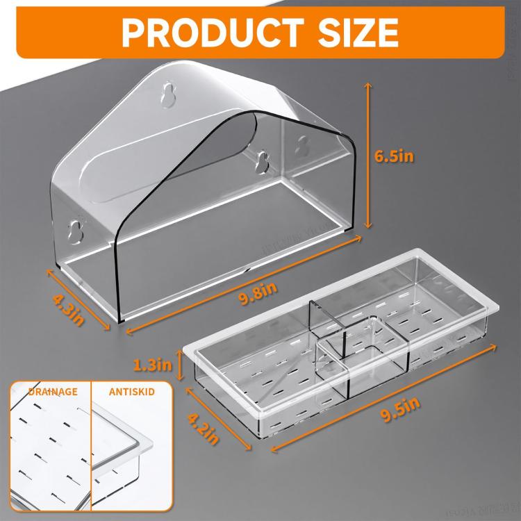 Clear Window Bird Feeder with Strong Suction Cups Fits for Wild Birds, Chickadees, Shape: Triangular
