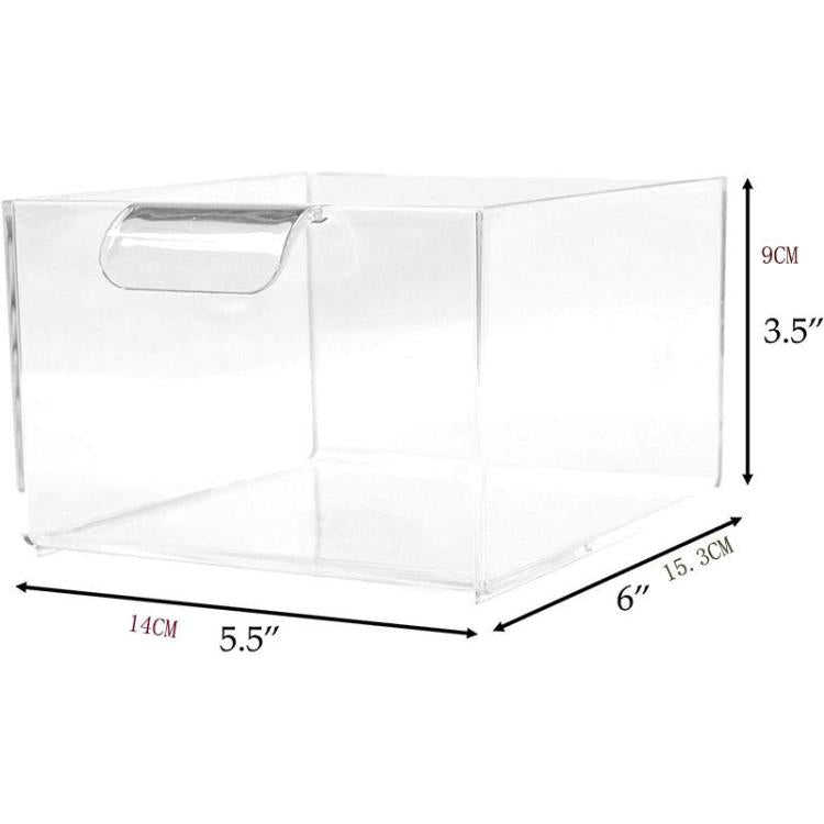 2pcs /Pack Stackable Makeup Drawer Organizer Acrylic Cosmetic Storage Box - Transparent