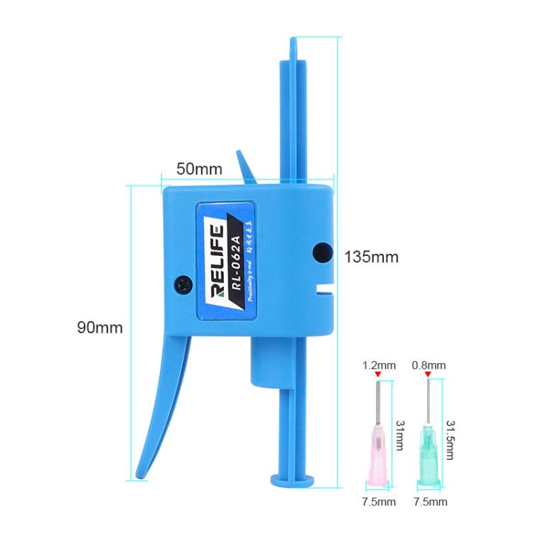 RELIFE RL-062A 10CC Manual Glue Tapper Cell Phone Repair Motherboard Soldering Oil Syringe Booster Tin Paste Syringe Pusher