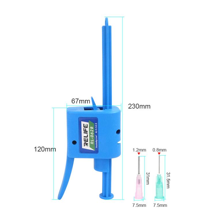 RELIFE RL-062B 30CC Manual Glue Tapper Cell Phone Repair Motherboard Soldering Oil Syringe Booster Tin Paste Syringe Pusher