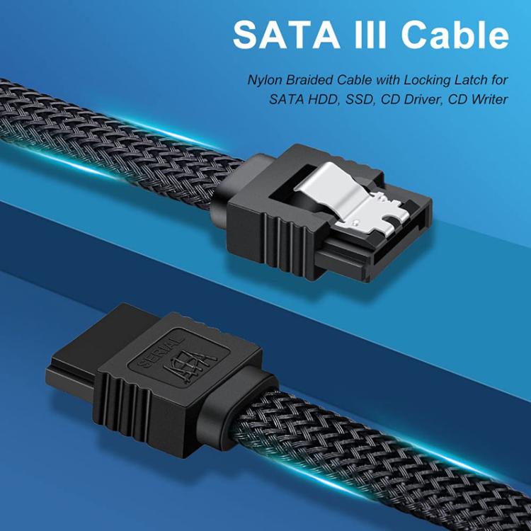 0.5m SATA3.0 With Aluminum Foil Shield Braided Cable Body Computer Hard Drive Power Cable