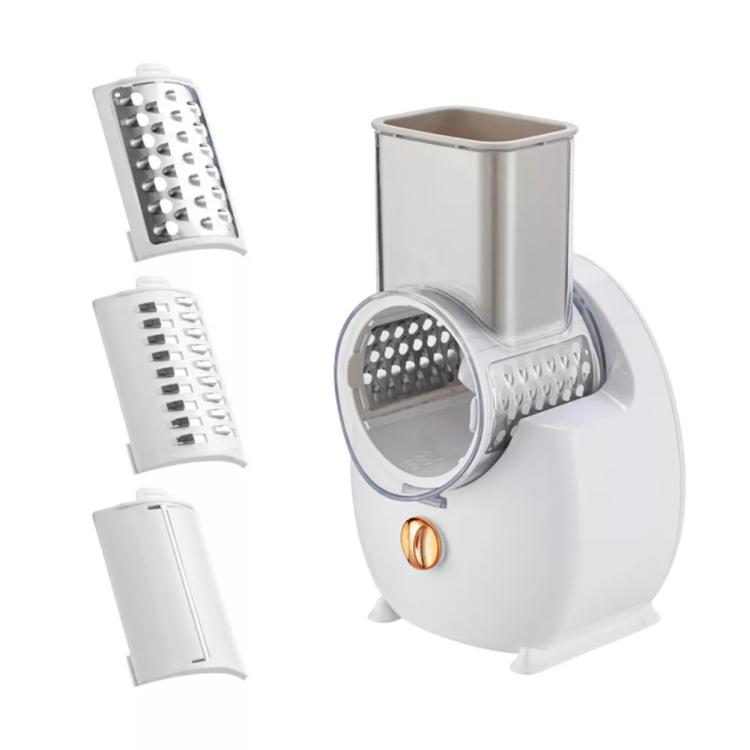 CY-661 3-in-1 Kitchen Multifunctional Roller Electric Vegetable Cutter, Spec: White UK Plug