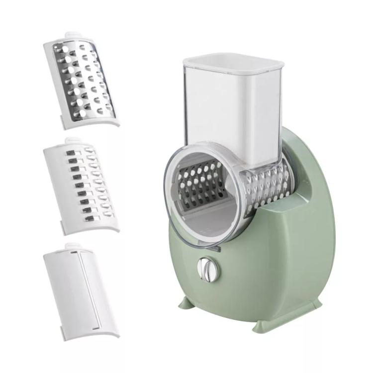 CY-661 3-in-1 Kitchen Multifunctional Roller Electric Vegetable Cutter, Spec: Green UK Plug