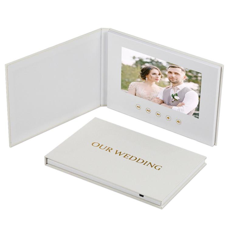 7 Inch IPS Display Multifunctional Commercial Wedding Video Invitation Linen Bound Video Album, Style: Memories