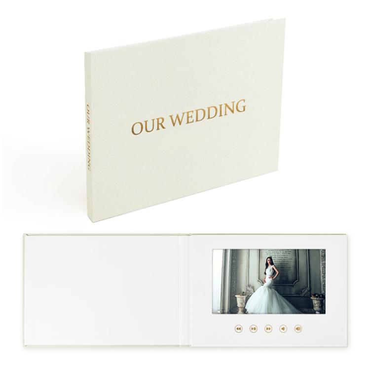 7 Inch IPS Display Multifunctional Commercial Wedding Video Invitation Linen Bound Video Album, Style: Always Forever