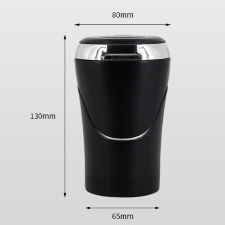 N09A Car Removable Cigarette Ashtray With Light And Lid - Silver