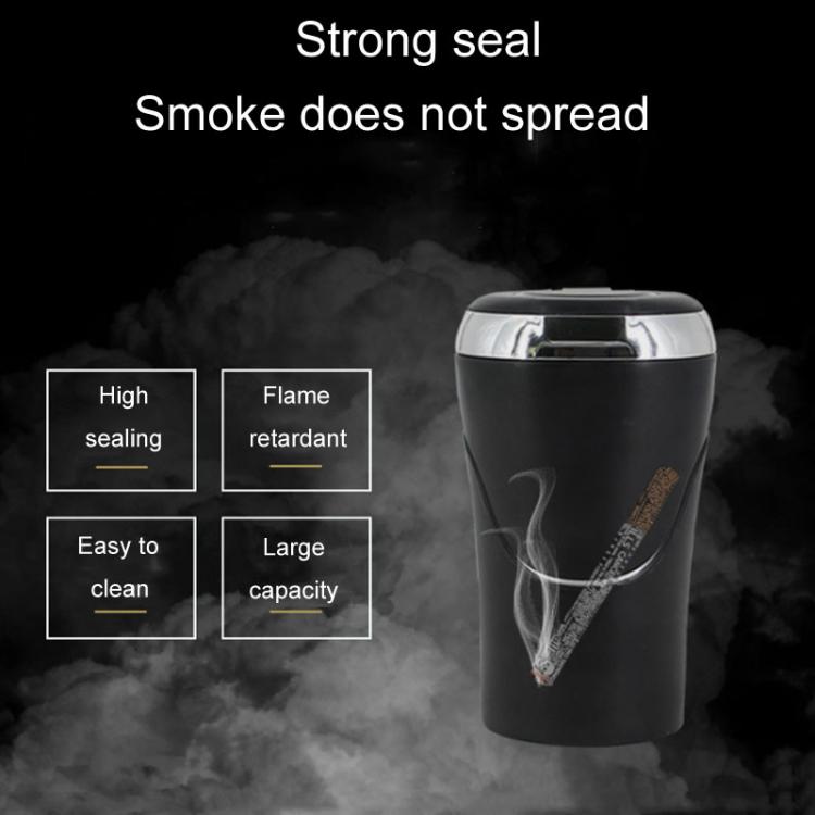 N09A Car Removable Cigarette Ashtray With Light And Lid - Silver