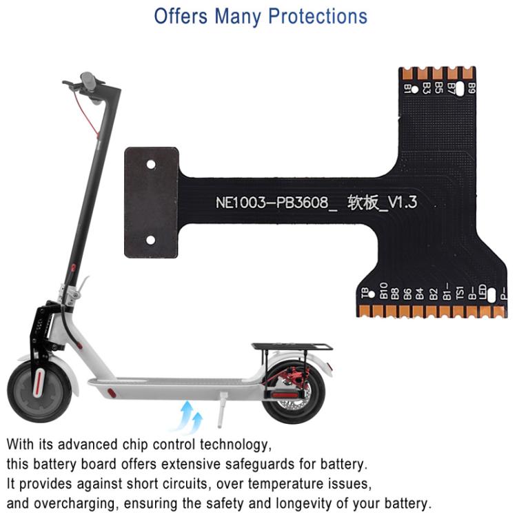 For Xiaomi M365 / 1S Electric Scooter BMS Soft Board Circuit Board Edge Bar Battery Protection Panel - Black