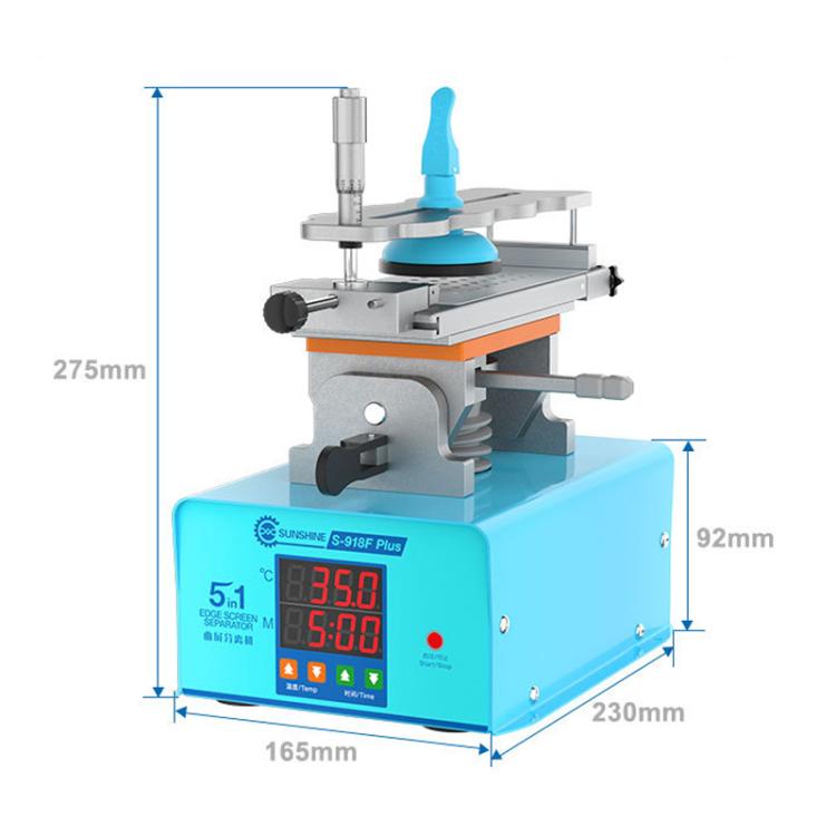 SUNSHINE S-918F Plus 5 In 1 Curved Screen Separator Mobile Phone LCD Screen Repair Separator Heating Platform - EU Plug