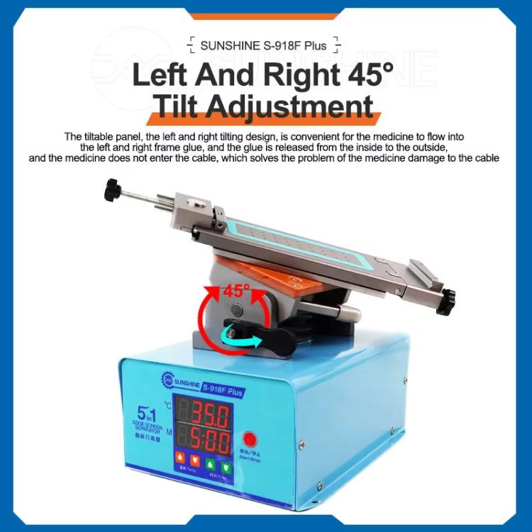 SUNSHINE S-918F Plus 5 In 1 Curved Screen Separator Mobile Phone LCD Screen Repair Separator Heating Platform - EU Plug