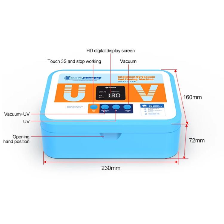 SUNSHINE S-918B SE Intelligent UV Light Curing Film Vacuum Laminator UV Curing + Vacuum Holding Machine For Film Application Repair Tool