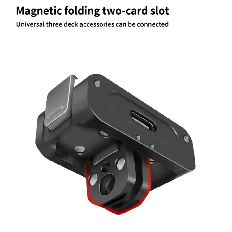 For DJI Osmo Action 2 Camera Magnetic Charging Base with 1/4 Inch & Arri Hole, Spec: Set B
