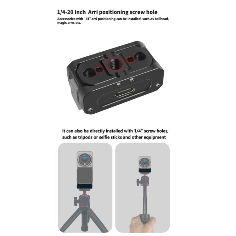 For DJI Osmo Action 2 Camera Magnetic Charging Base with 1/4 Inch & Arri Hole, Spec: Only Base
