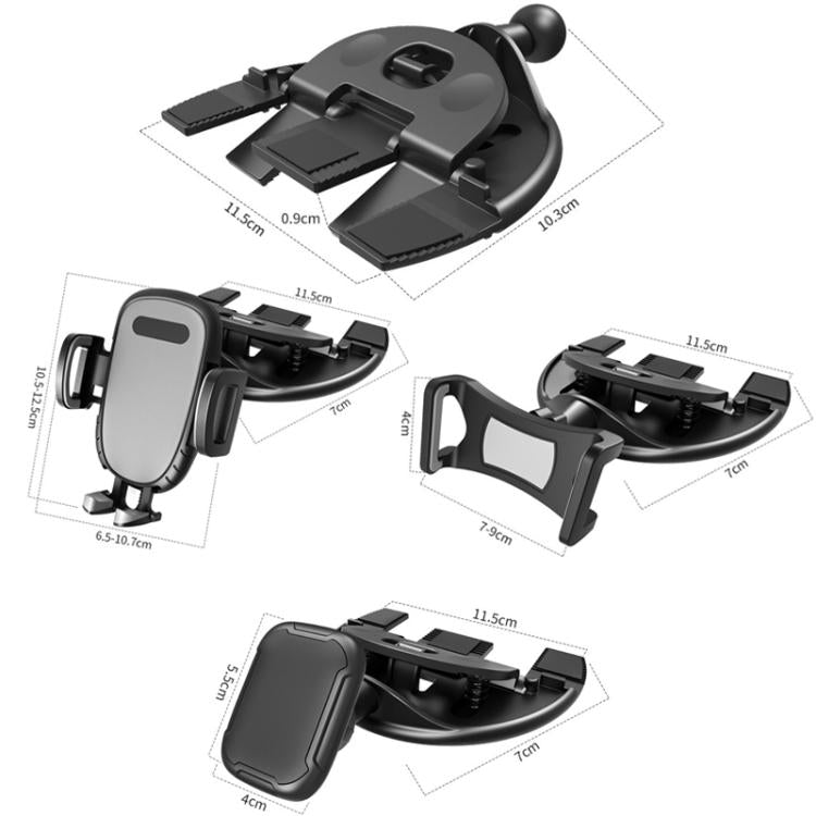 Car CD Slot Navigation Mobile Phone Holder, Color: Automatic Lock Type Gray