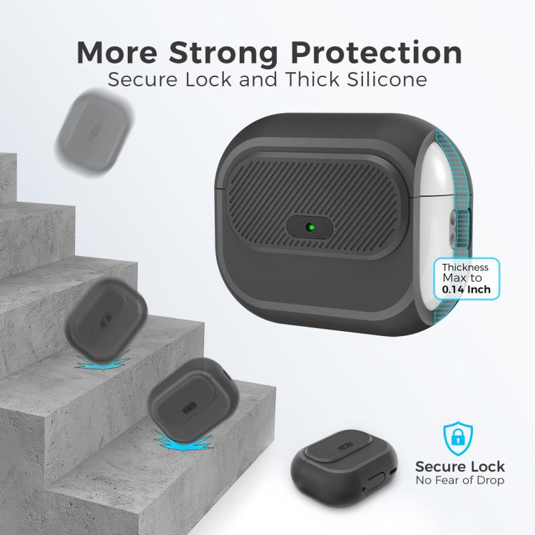 For AirPods Pro / Pro 2 AhaStyle JY17 Silicone Lock Protective Case