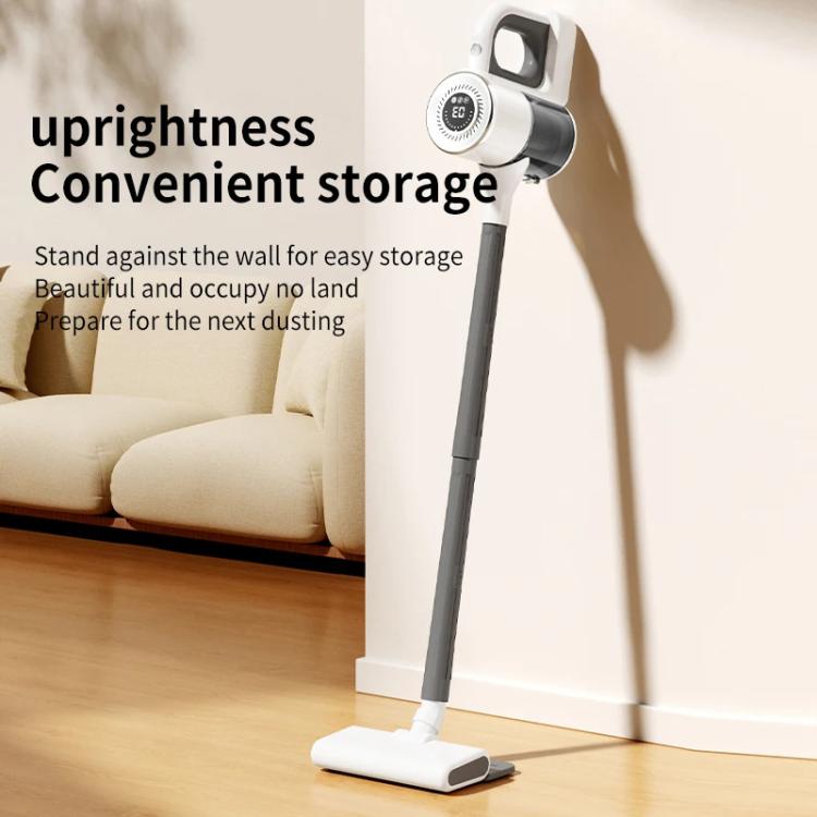 15000Pa Wireless Handheld Vacuum Cleaner Household Large Suction Mite Dusting Mopping Machine - Gray White