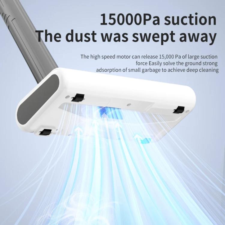 15000Pa Wireless Handheld Vacuum Cleaner Household Large Suction Mite Dusting Mopping Machine - Gray White