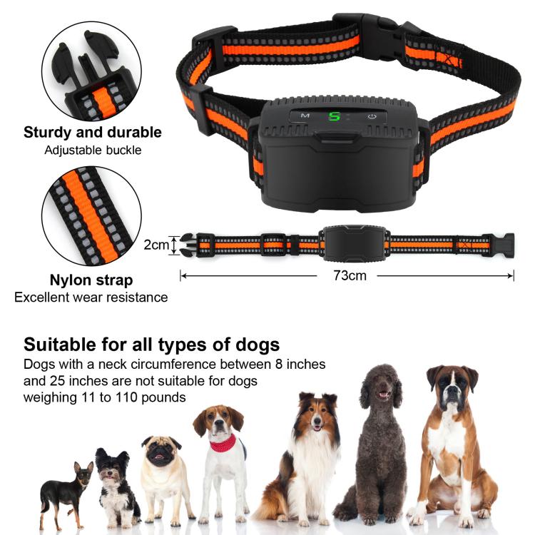Anti-Barking Dog Collar Pet Remote Control Training Barking Control Device - Black