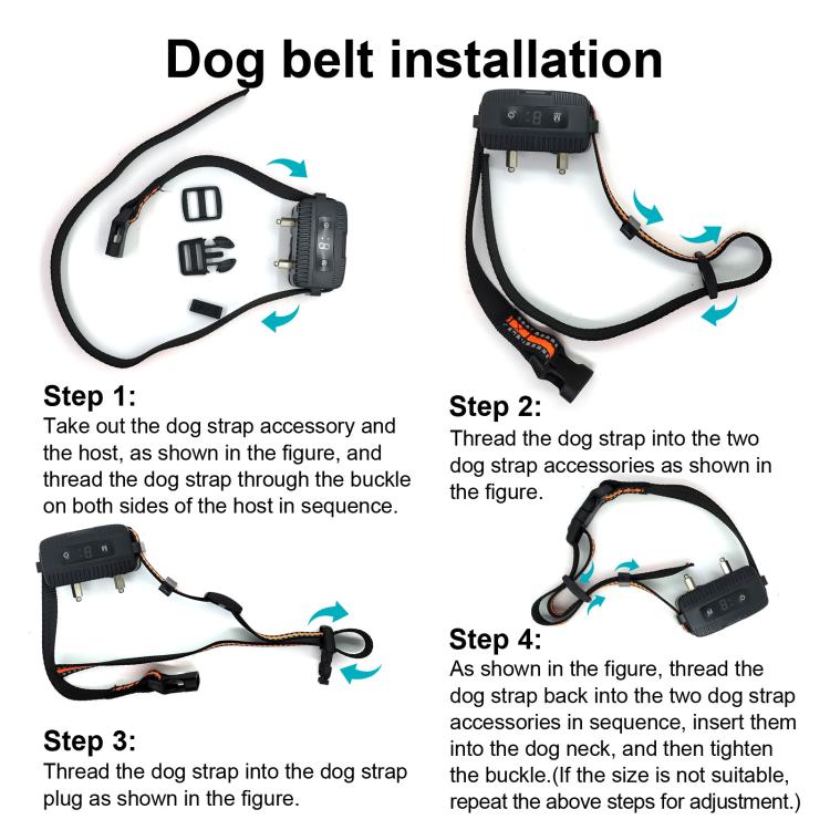 Anti-Barking Dog Collar Pet Remote Control Training Barking Control Device - Black