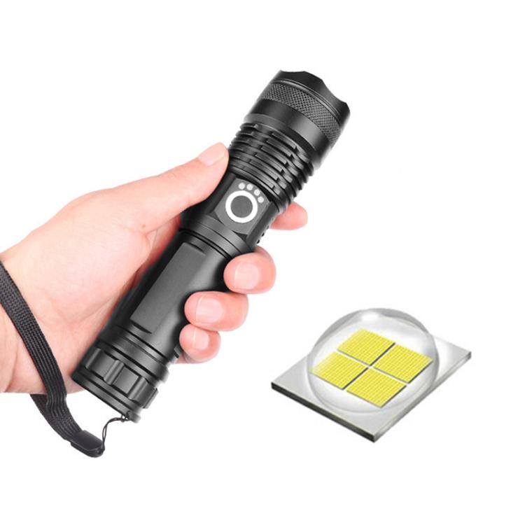 Aluminum Alloy Telescopic High-Intensity Flashlight With Power Display - Without Batteries