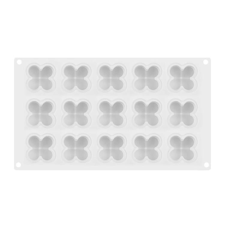 15-Cavity Magic Cube Silicone Mousse Cake Mold Fondant Candle Mold - White