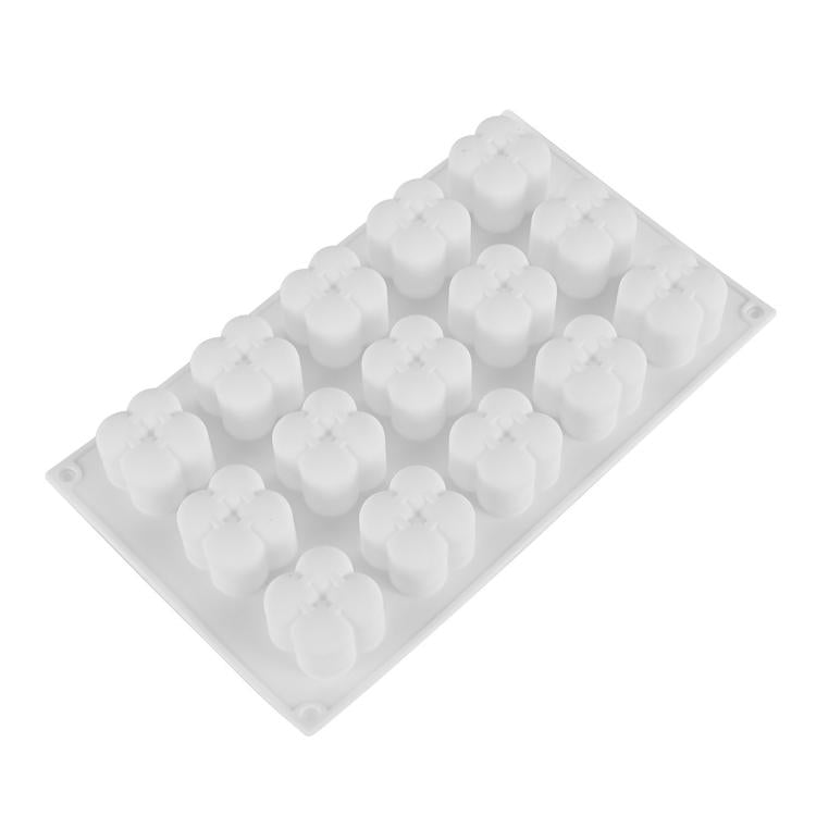 15-Cavity Magic Cube Silicone Mousse Cake Mold Fondant Candle Mold - White