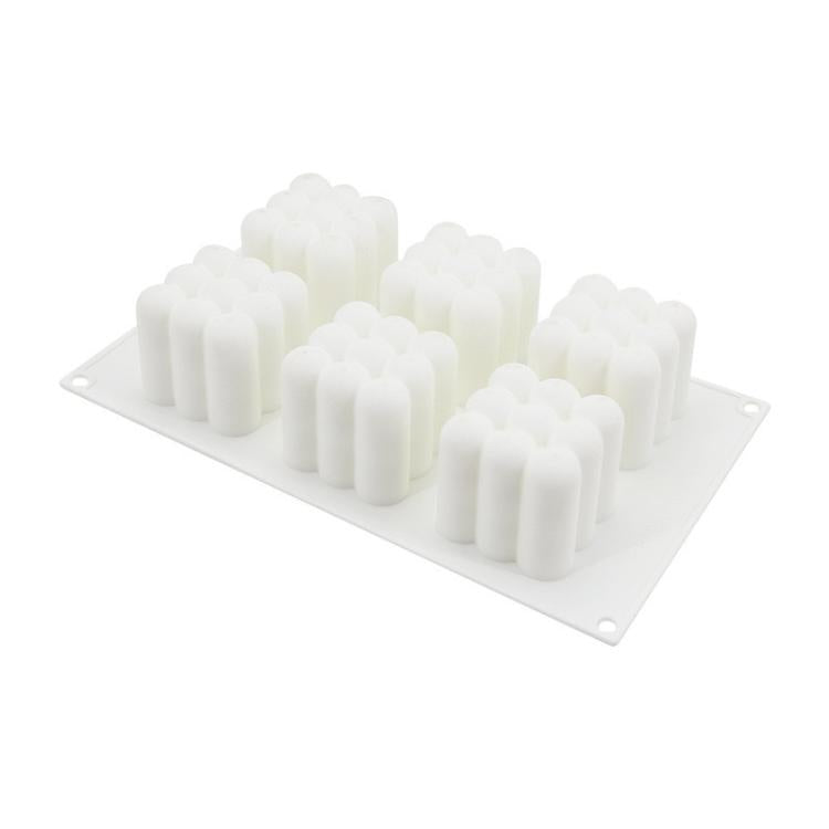 6-Cavity 3D Magic Cube Silicone Mousse Cake Mold Fondant Candle Mold - White