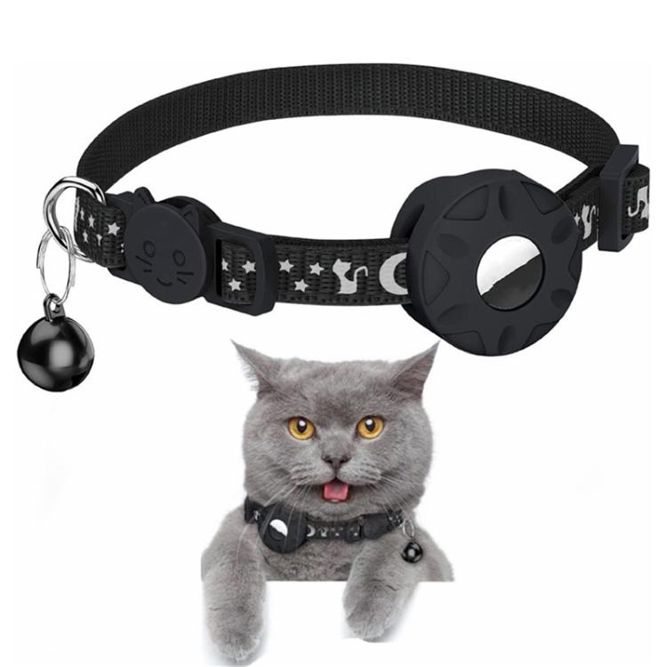 For AirTag 2nd Gen / AirTag 1st Gen Tracker Silicone Case Reflective Stars And Moon Cats Dogs Pet Collar With Bell