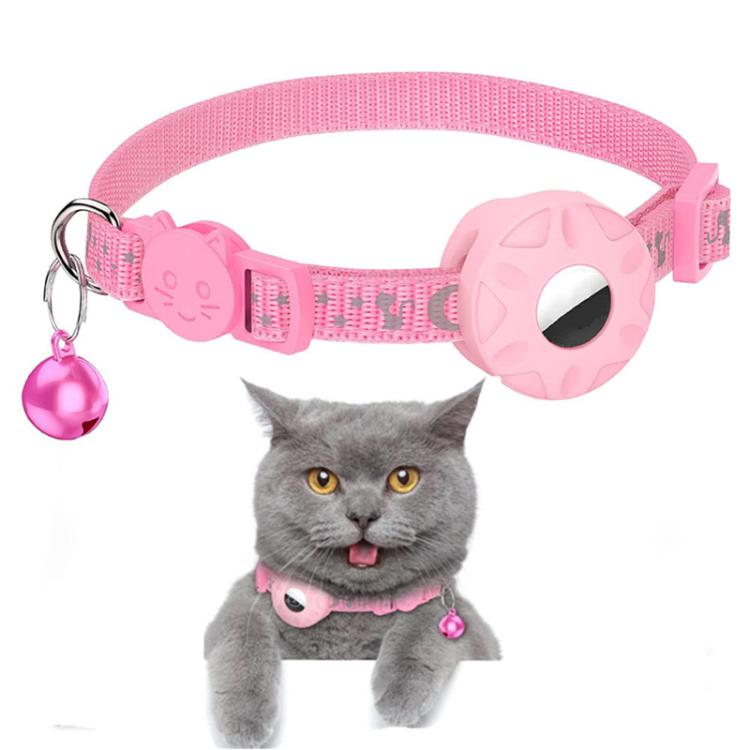 For AirTag 2nd Gen / AirTag 1st Gen Tracker Silicone Case Reflective Stars And Moon Cats Dogs Pet Collar With Bell