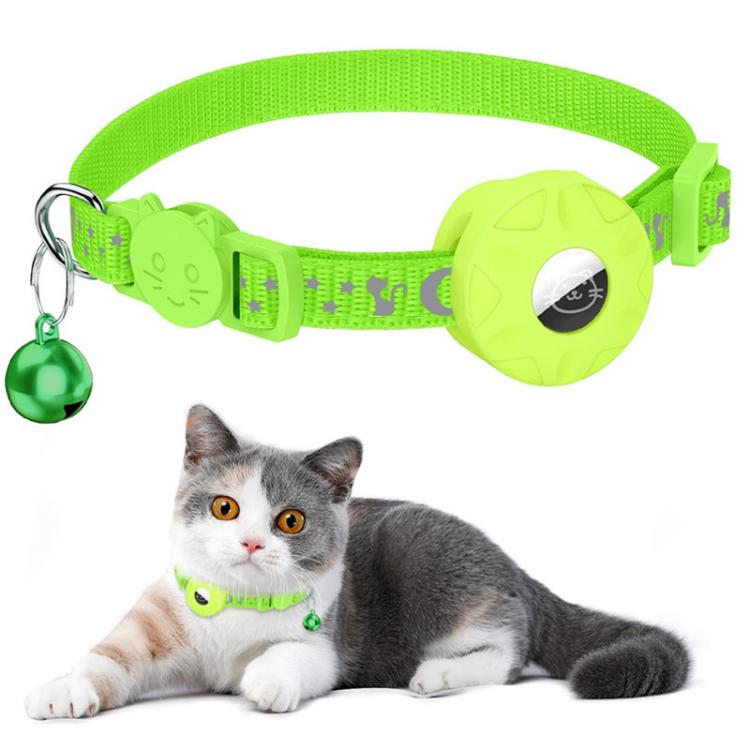 For AirTag 2nd Gen / AirTag 1st Gen Tracker Silicone Case Reflective Stars And Moon Cats Dogs Pet Collar With Bell