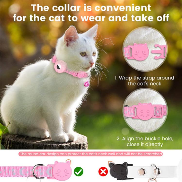 For AirTag 2nd Gen / AirTag 1st Gen Tracker Silicone Case Reflective Stars And Moon Cats Dogs Pet Collar With Bell