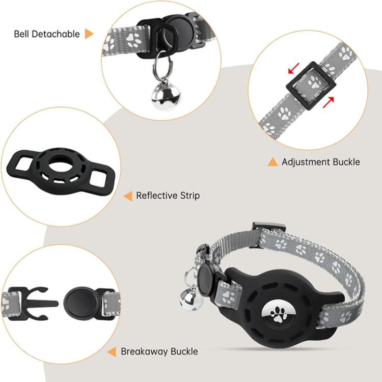 For AirTag 2nd Gen / AirTag 1st Gen Tracker Silicone Case Pet Collar Locator Protective Case Reflective Cat Collar With Bell