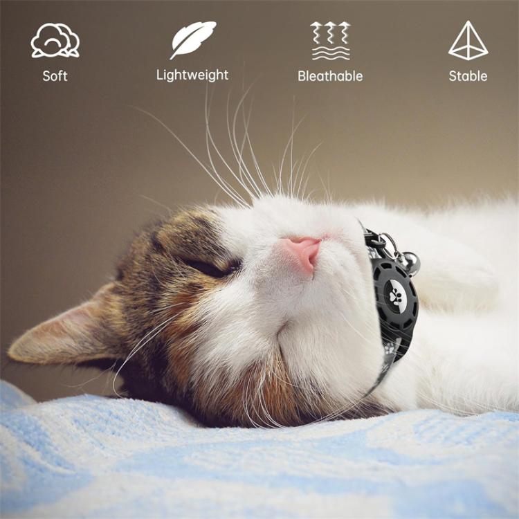 For AirTag 2nd Gen / AirTag 1st Gen Tracker Silicone Case Pet Collar Locator Protective Case Reflective Cat Collar With Bell