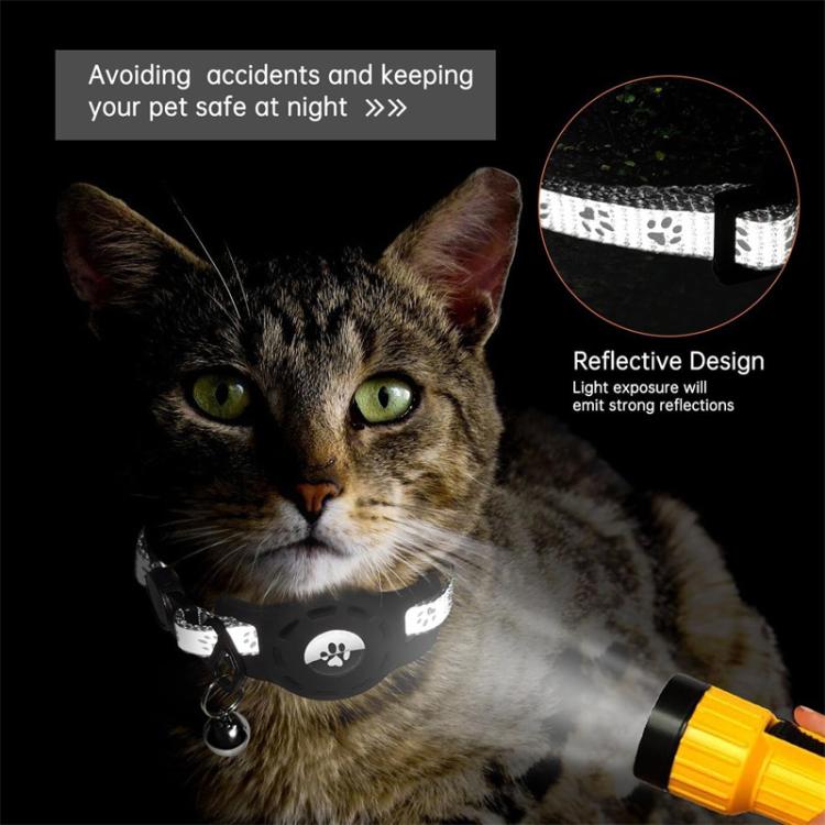 For AirTag 2nd Gen / AirTag 1st Gen Tracker Silicone Case Pet Collar Locator Protective Case Reflective Cat Collar With Bell